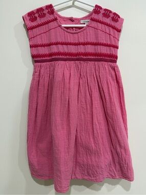Sunchild Kids Pink Embroidered gauze dress size 6